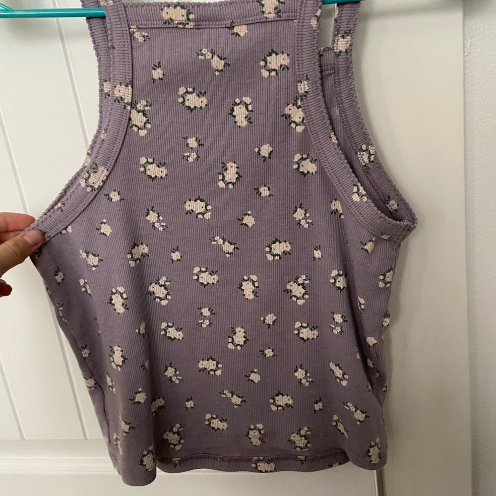 crop tank top from target. wild fable. lavender with flowers